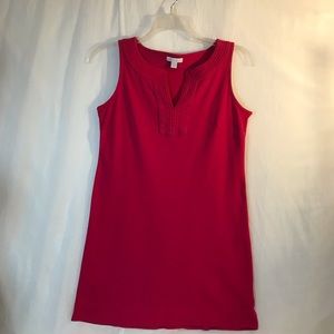 NY & Co. Hot Pink Split Neck Sleeveless Dress